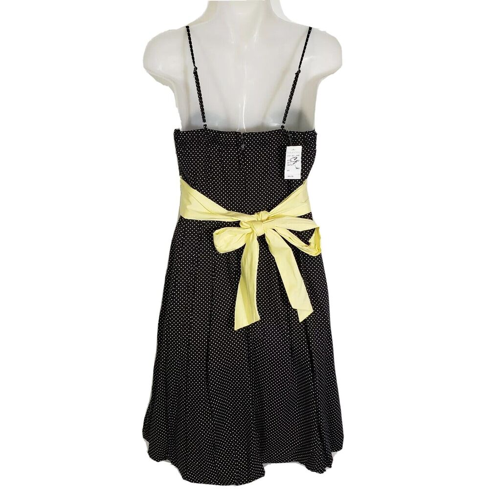 Maurices Womens Dress Junior Size 5/6 Black White Polka Dot Spaghetti Strap Tie - Picture 2 of 12